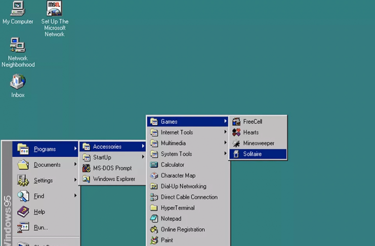 Windows 95's revolutionary Start Menu